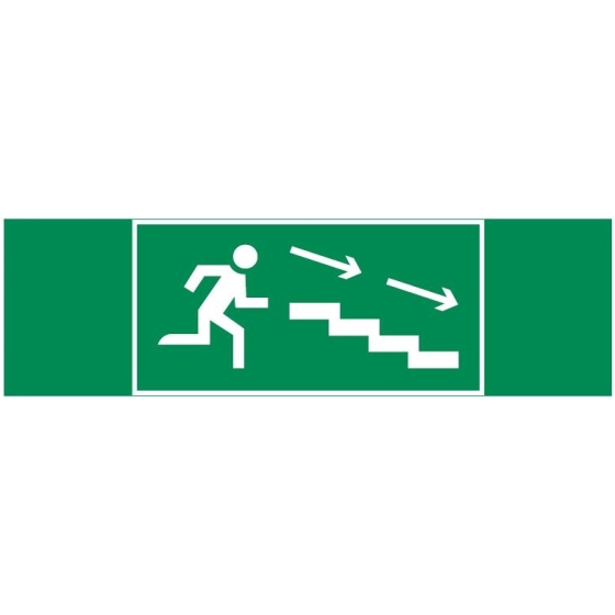 пиктограмма "ПО ЛЕСТНИЦЕ ВНИЗ ВПРАВО" 310х90мм для аварийно-эвакуационного светильника Basic IP65